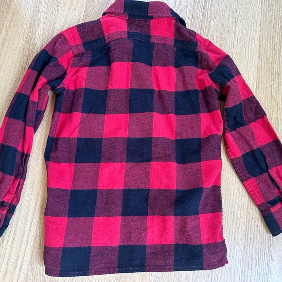 Gap Kids Buffalo Check Button Up Shirt Boys Small Red Black - Picture 3 of 3